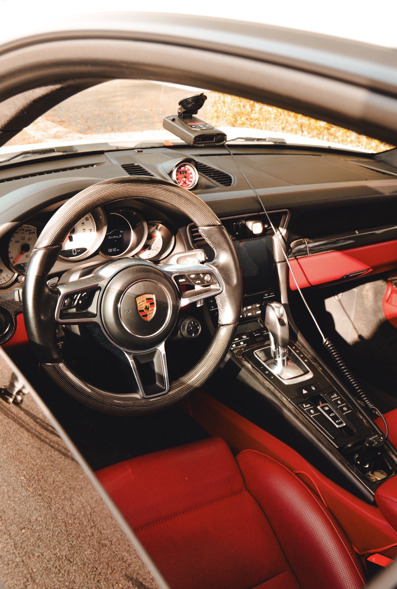 Pink widebody GR86 from above in parking garage