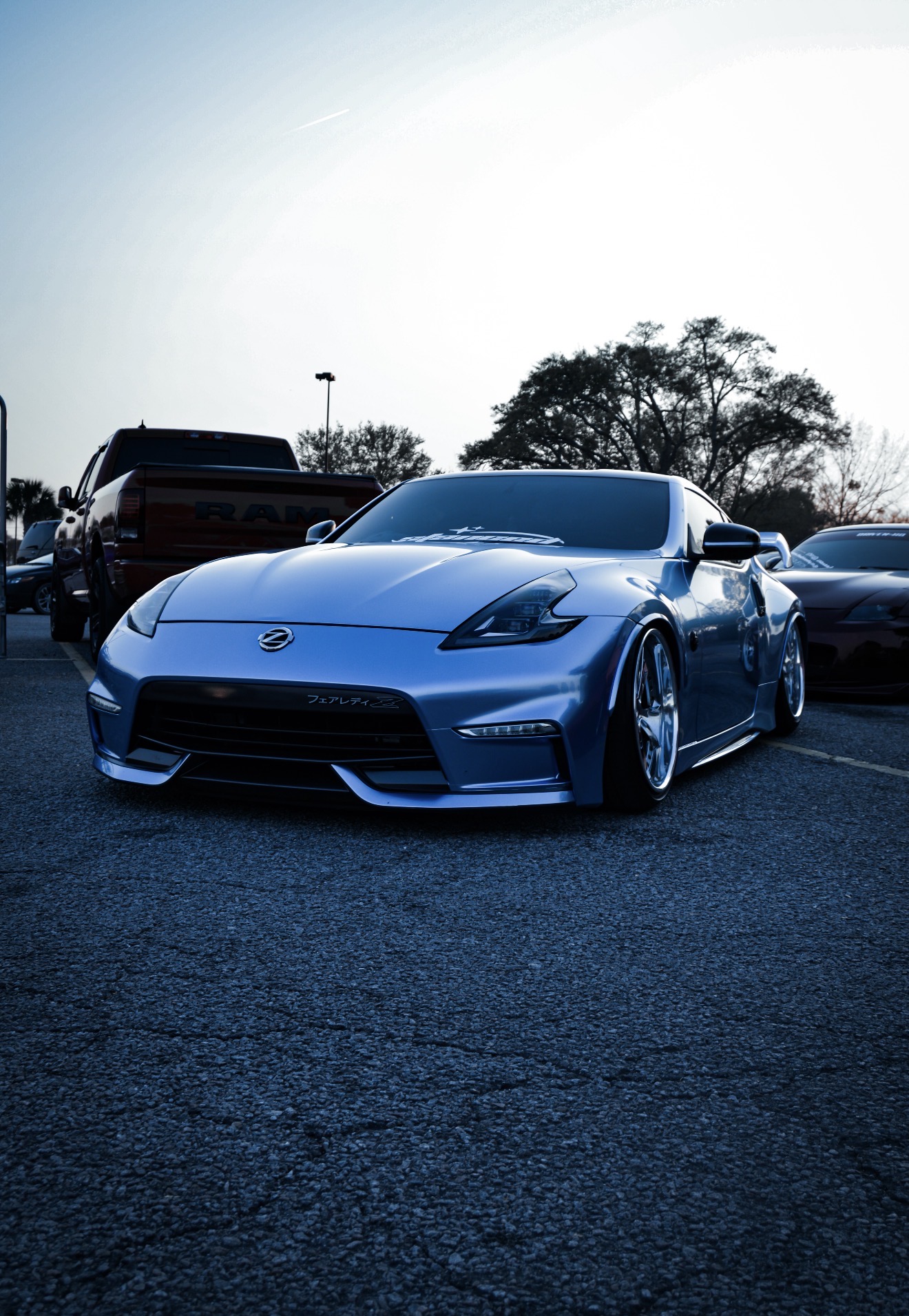 Rider on Kawasaki in parking garage